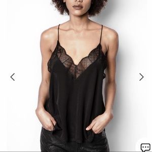 ZADIG & VOLTAIRE CHRISTY CAMISOLE DARK GREY